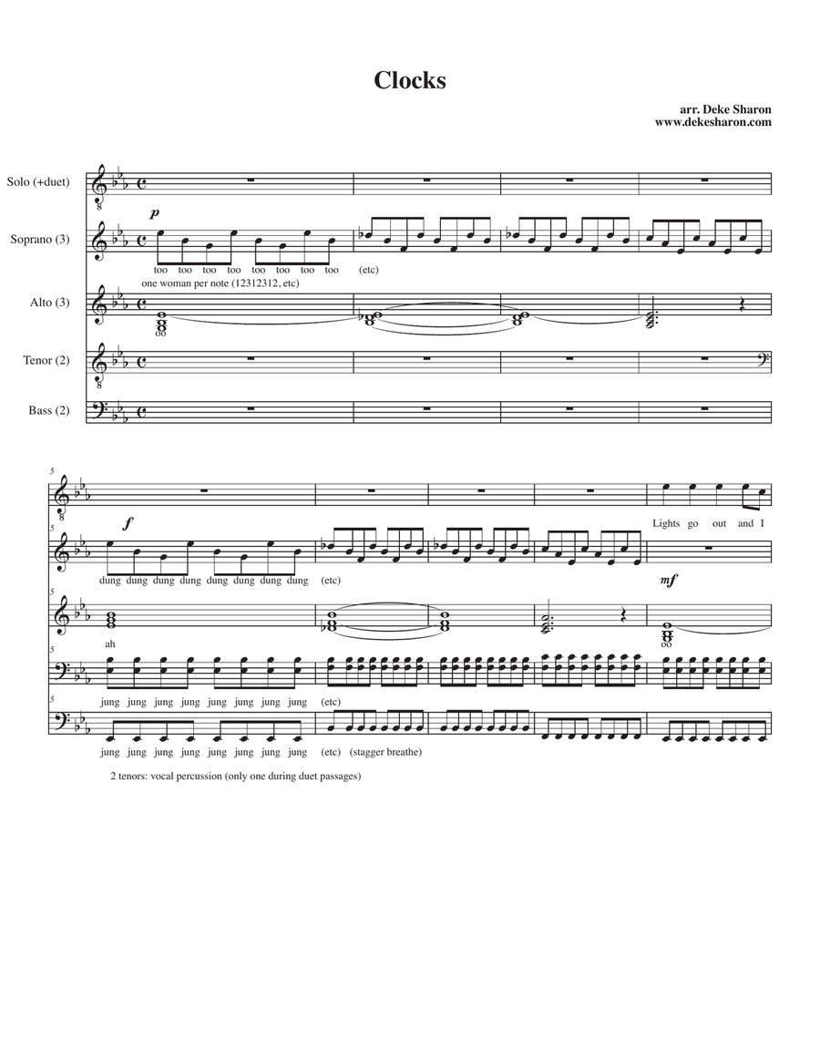 Clocks Clocks Divisi scores gallery preview page 1