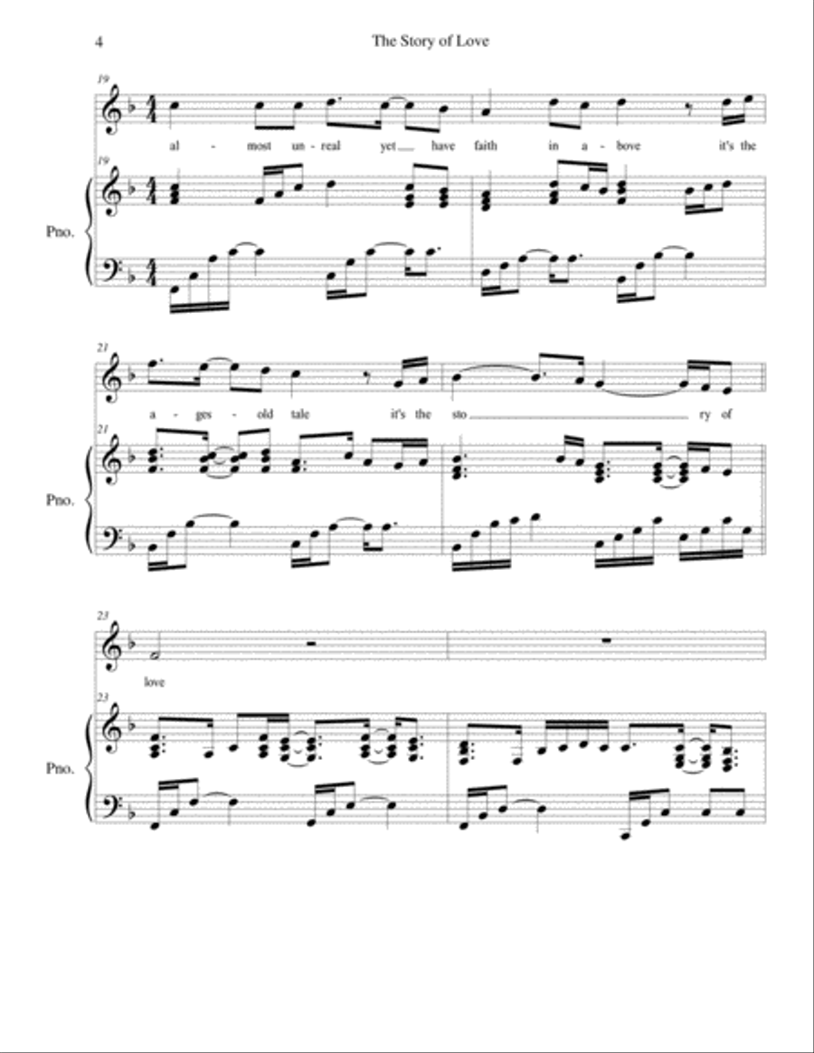 The Story of Love, a David Hayes Wedding Song Voice Solo scores gallery preview page 4