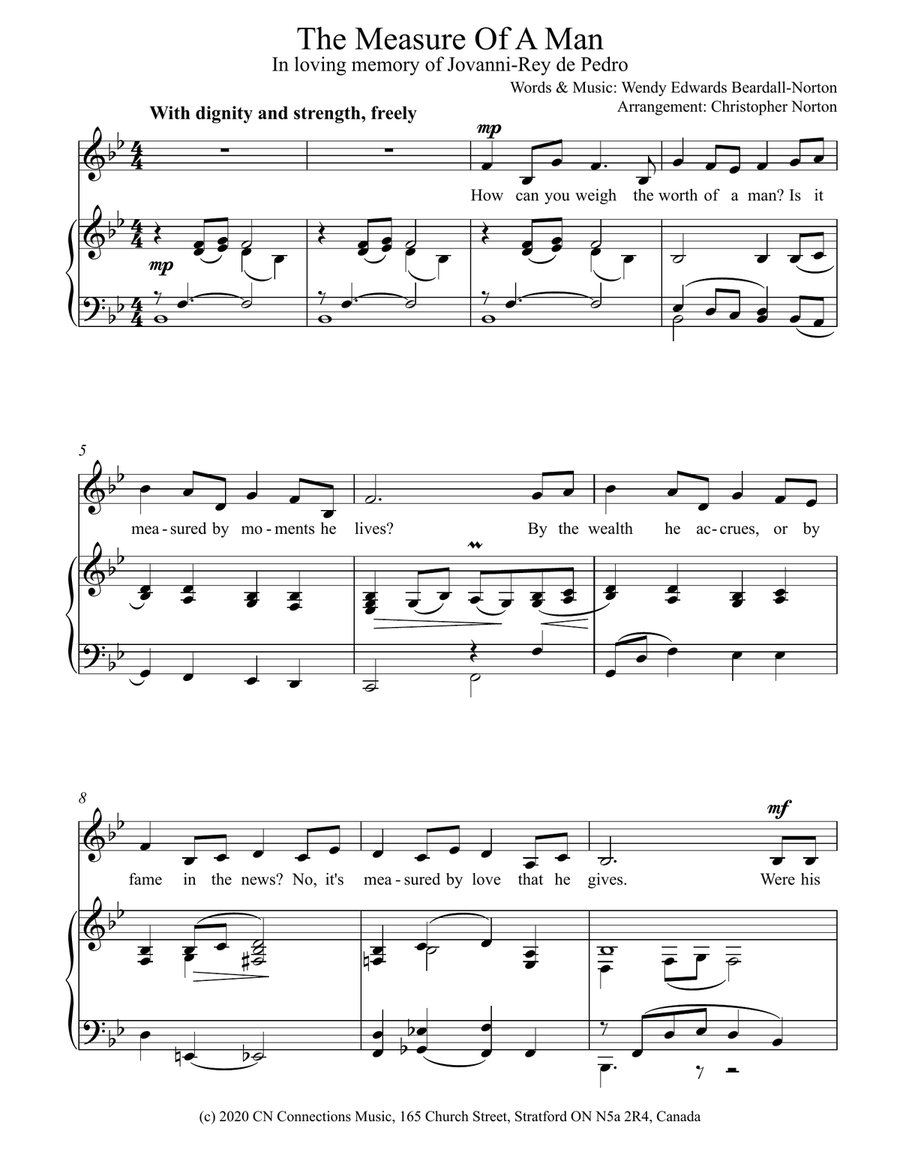 The Measure of A Man The Measure of A Man Soprano Voice scores gallery preview page 1