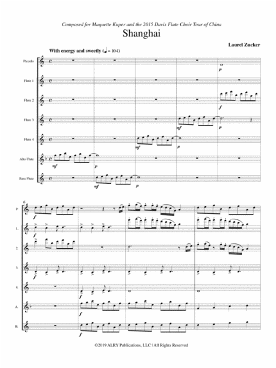 Shanghai for Flute Choir Flute Choir scores gallery preview page 2