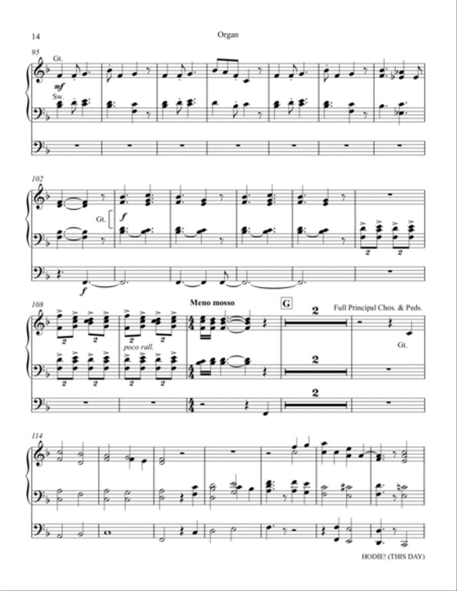 Hodie (This Day) - Organ Hodie (This Day) - Organ Choir scores gallery preview page 14