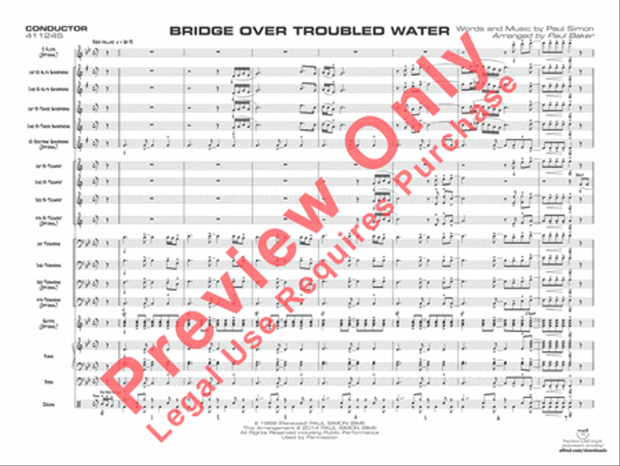 Bridge Over Troubled Water Jazz Ensemble scores gallery preview page 14