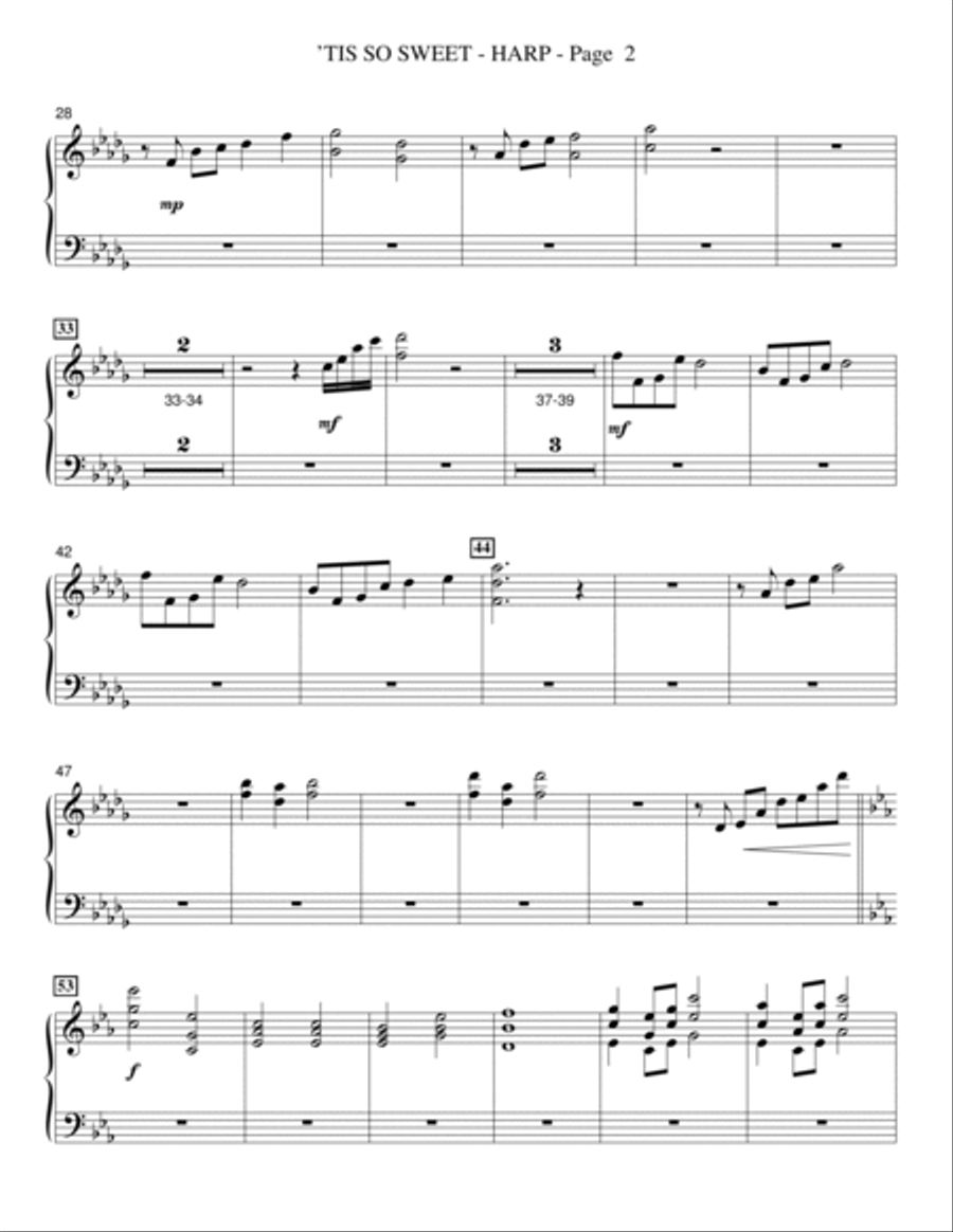 'Tis So Sweet - Harp Choir scores gallery preview page 2