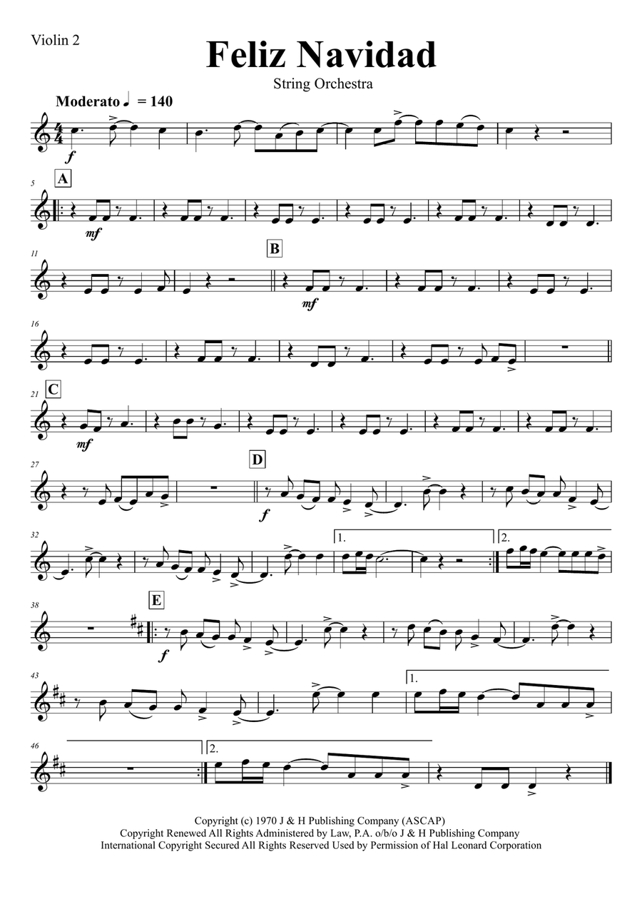 Feliz Navidad Cello scores gallery preview page 5