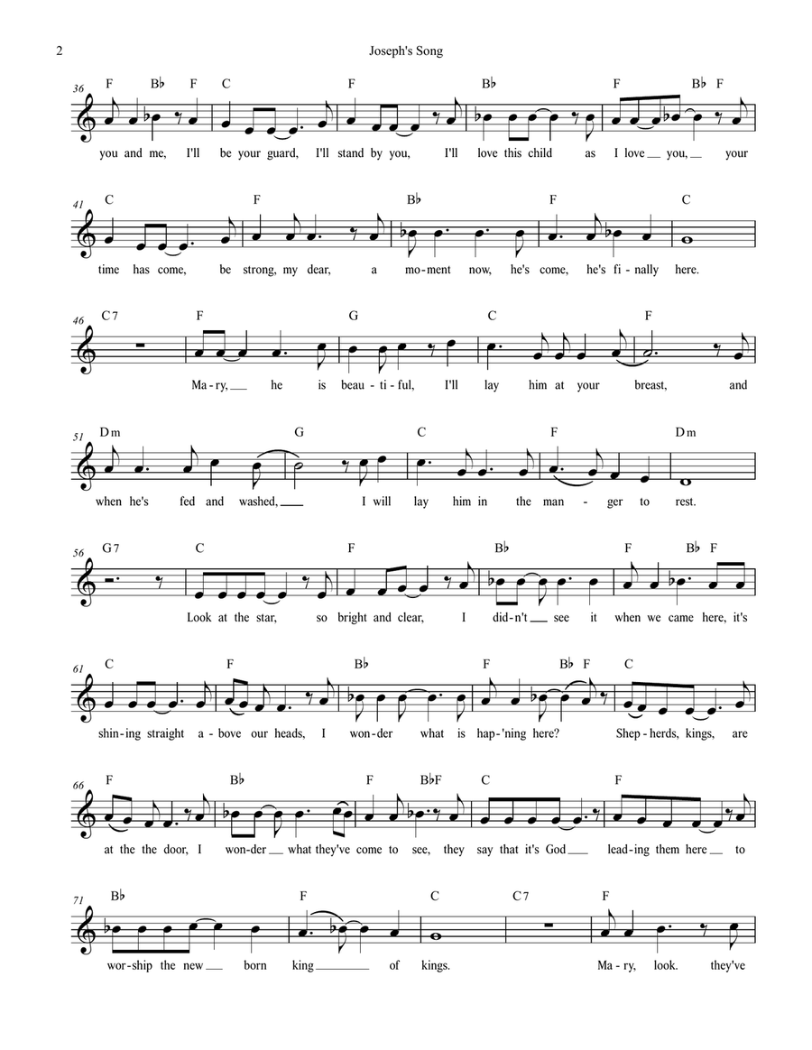Joseph's Song Guitar scores gallery preview page 2