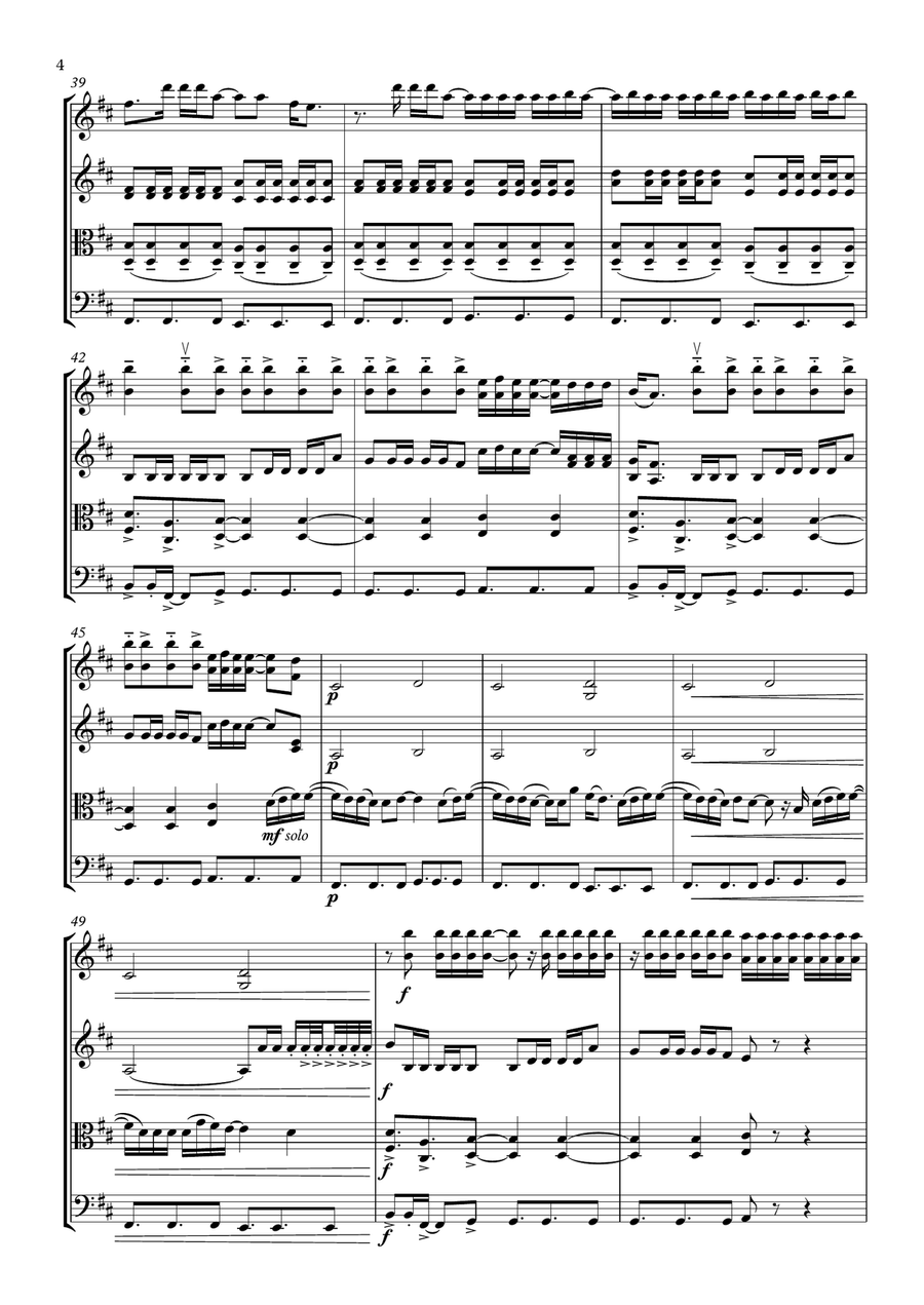 All Of The Lights String Quartet scores gallery preview page 4