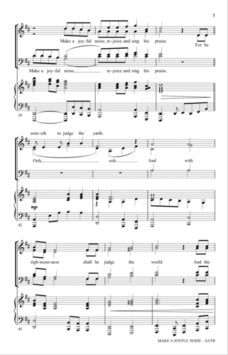 Make A Joyful Noise - The Coronation Anthem (for SATB and Piano) 4-Part scores gallery preview page 5