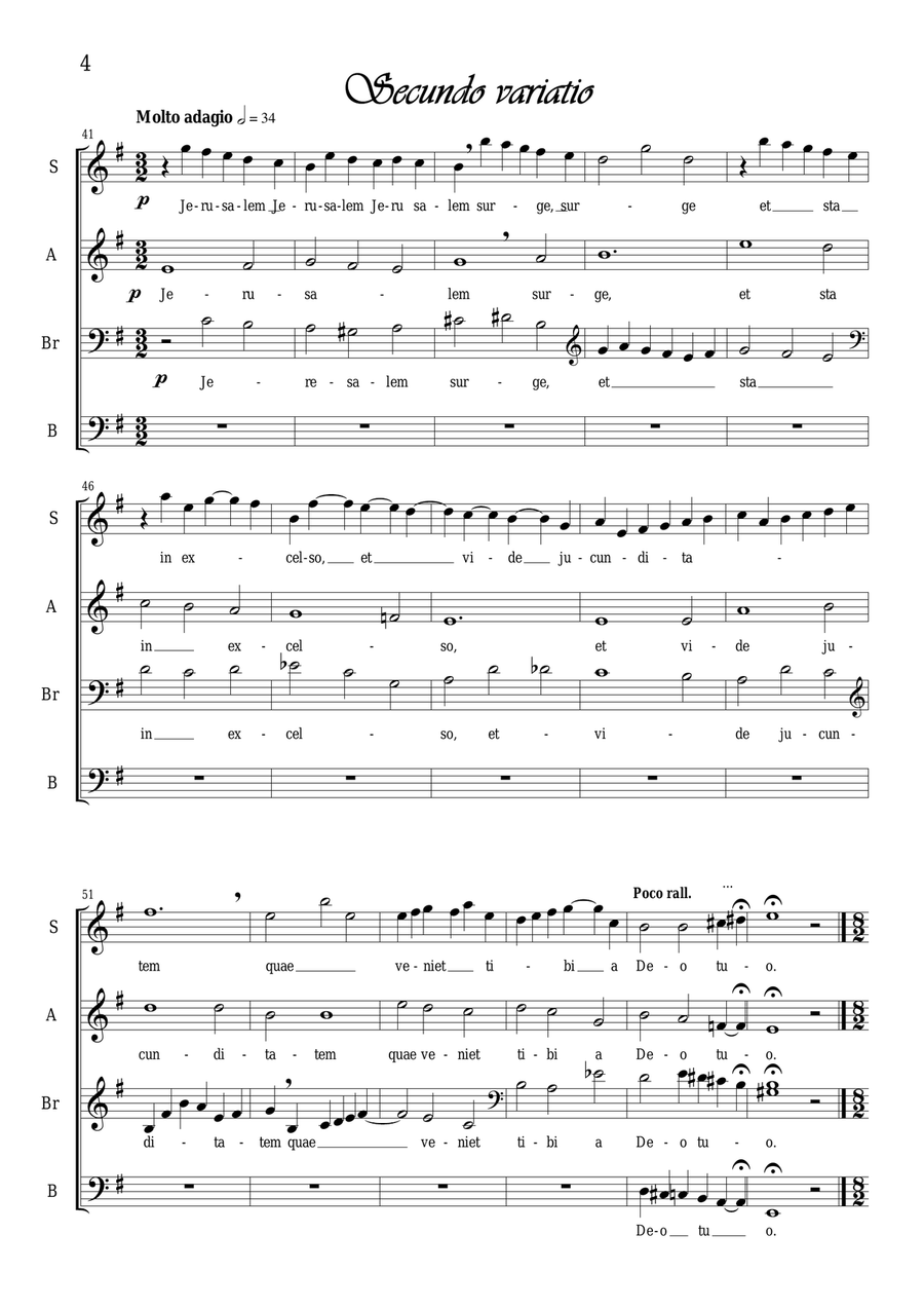 Jerusalm surge, et sta_Thema et Variationes for Choir SAbrB a cappella A Cappella scores gallery preview page 4