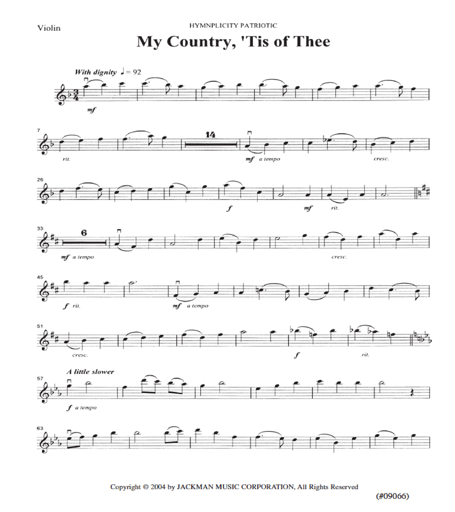 Hymnplicity Patriotic - Violin Parts 4-Part scores gallery preview page 2