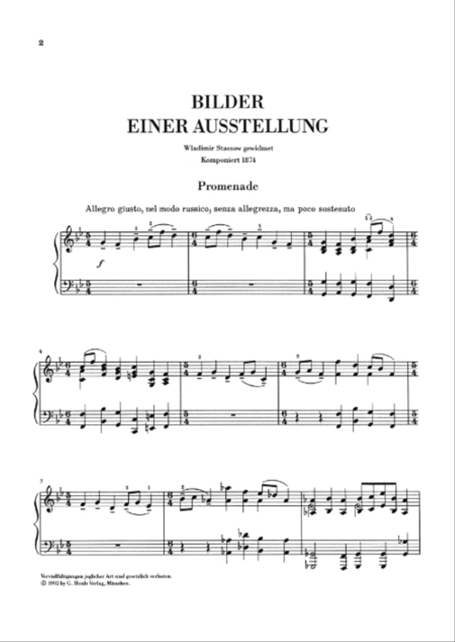 Pictures at an Exhibition Piano Solo scores gallery preview page 2
