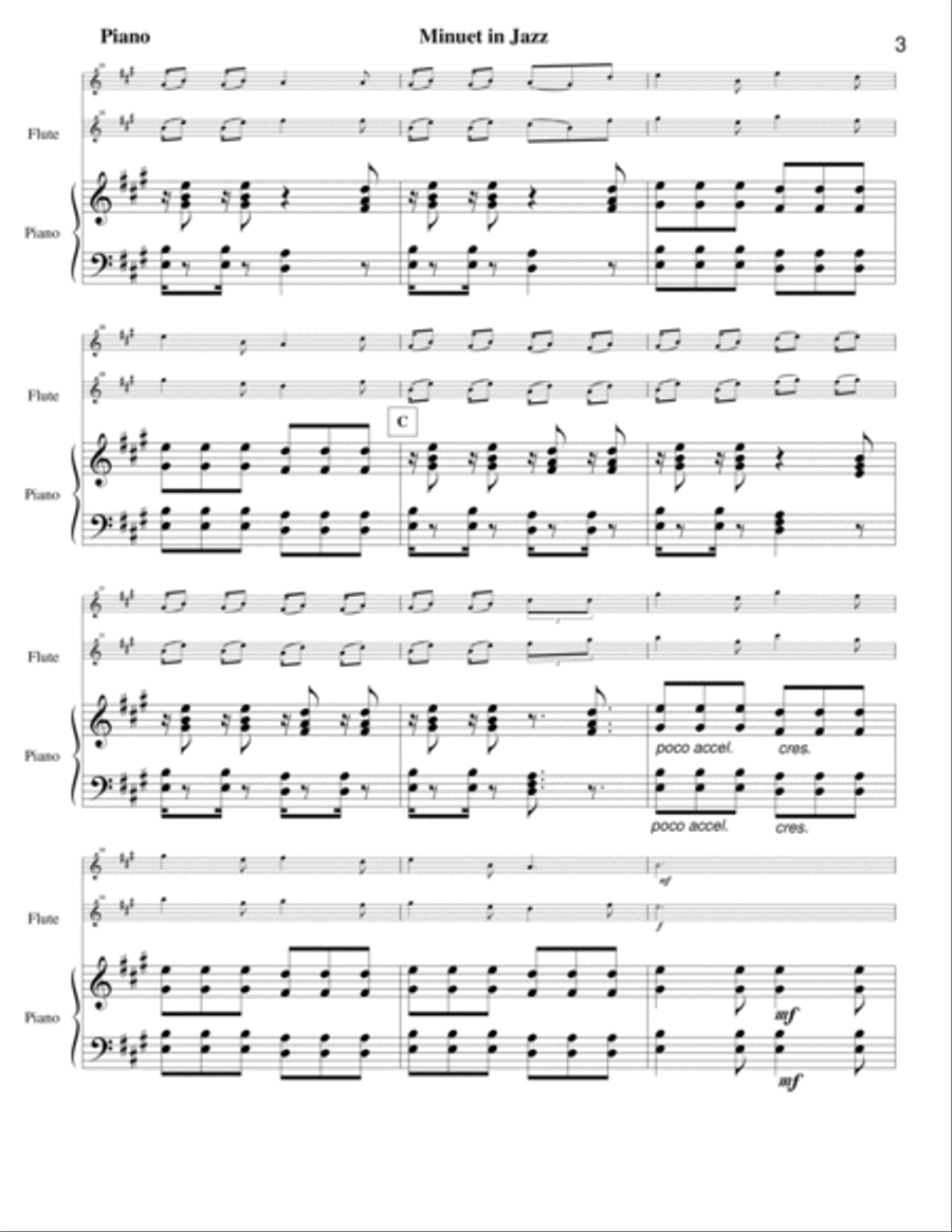 Minuet in Jazz for Flute, Violin and Piano Flute scores gallery preview page 4