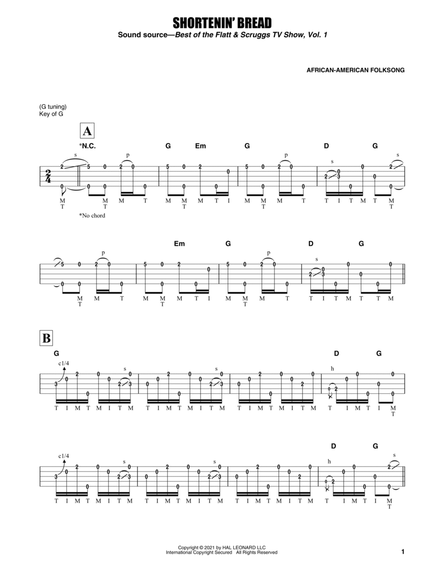 Shortenin' Bread Shortenin' Bread Banjo scores gallery preview page 1
