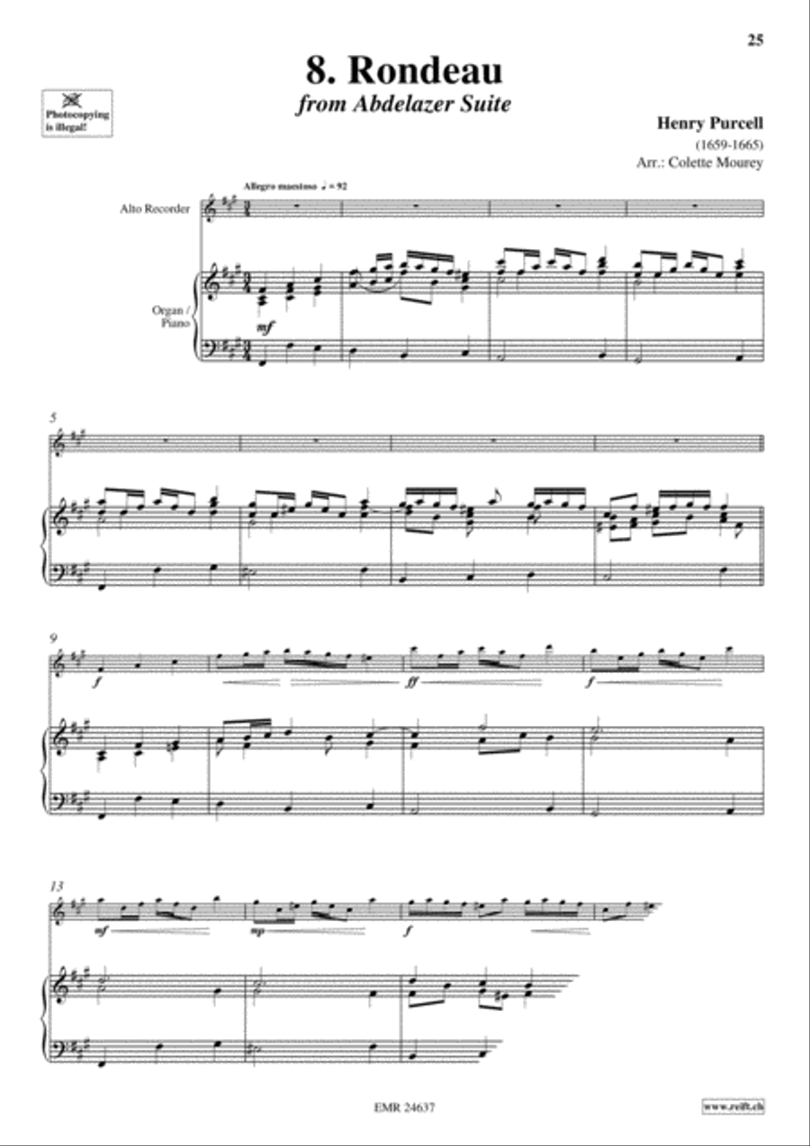 40 Greatest Baroque Hits Volume 2 Alto Recorder scores gallery preview page 10