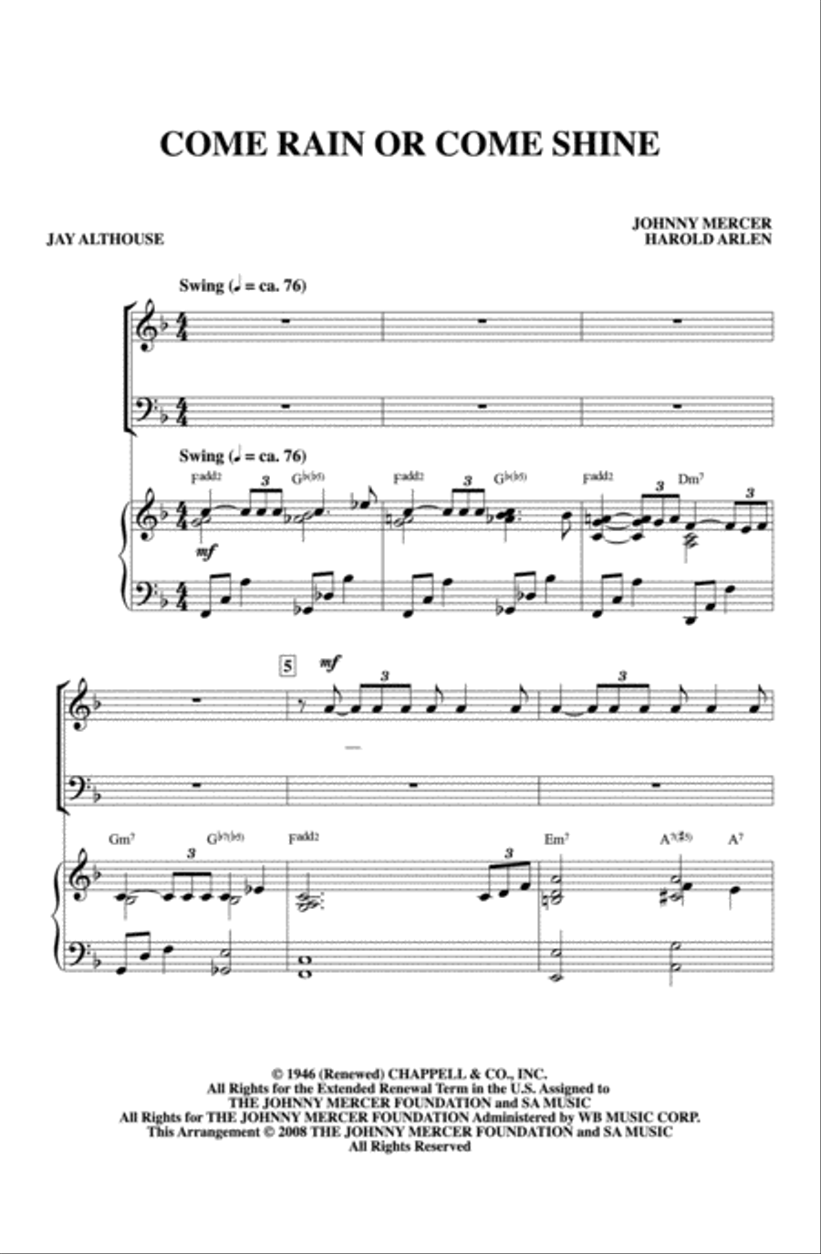 Come Rain or Come Shine 4-Part scores gallery preview page 9
