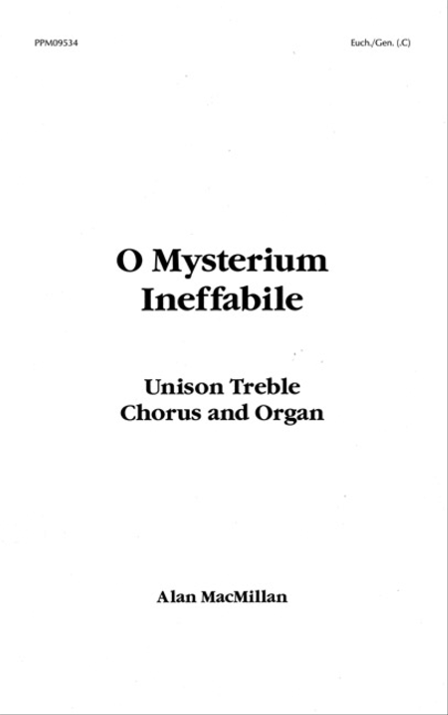 O Mysterium Ineffabile O Mysterium Ineffabile Unison Choir scores gallery preview page 1