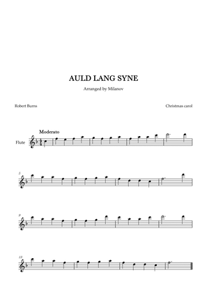 Auld lang syne in F Flute Easy Christmas carol