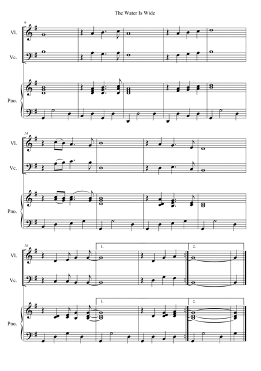 The Water Is Wide Piano Trio scores gallery preview page 2