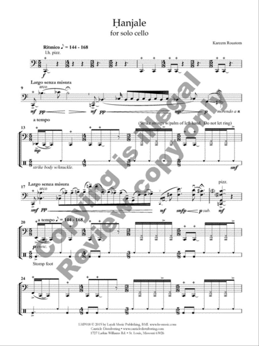 Hanjale Cello Solo scores gallery preview page 4