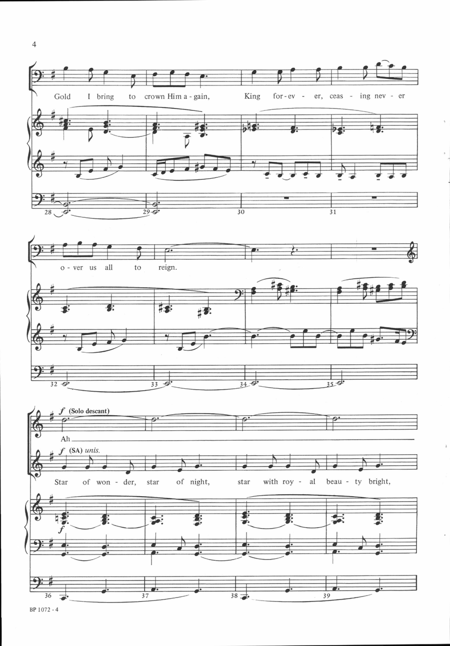 We Three Kings 4-Part scores gallery preview page 4