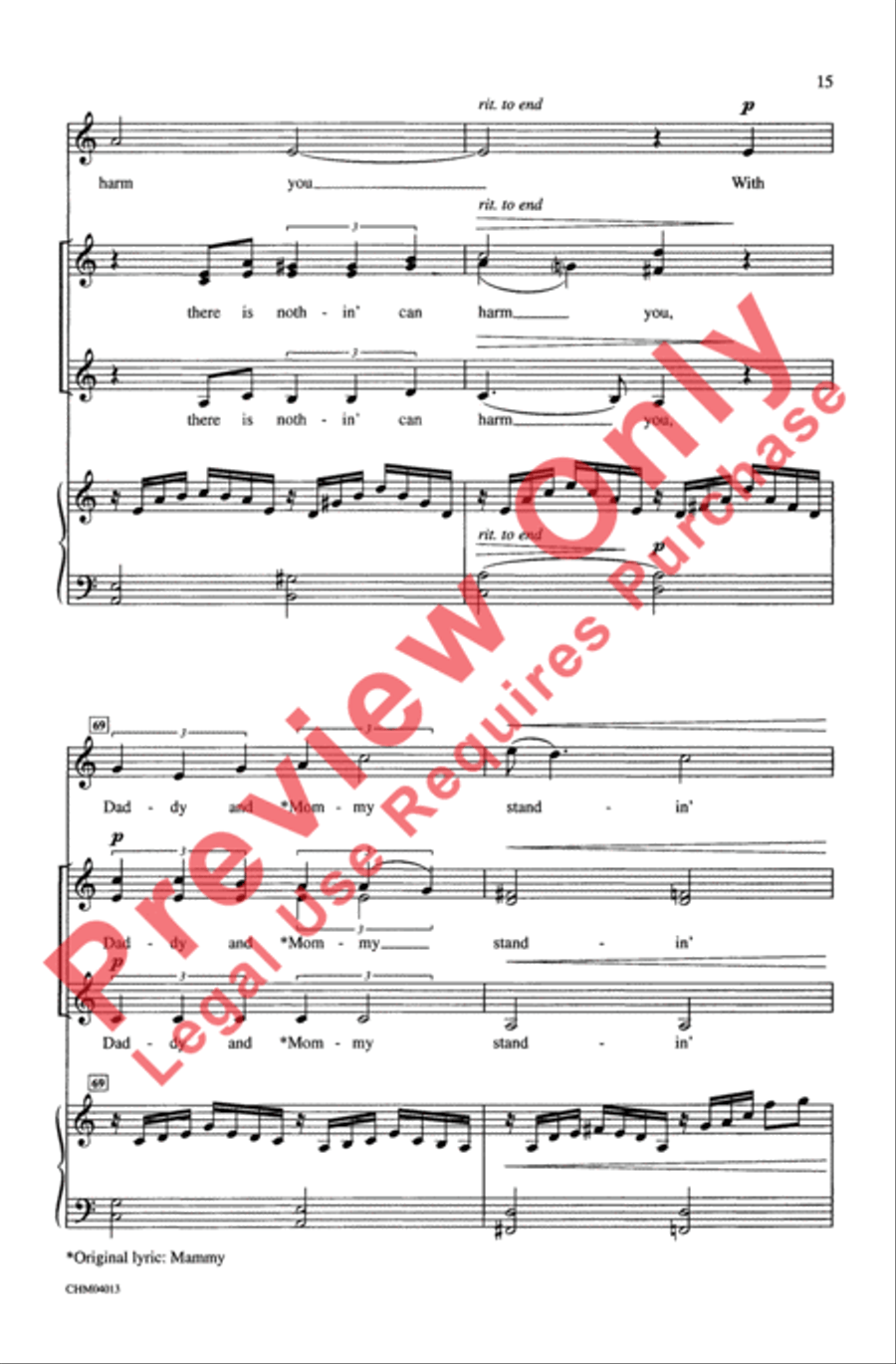 Summertime (from Porgy and Bess) Women's Choir scores gallery preview page 15