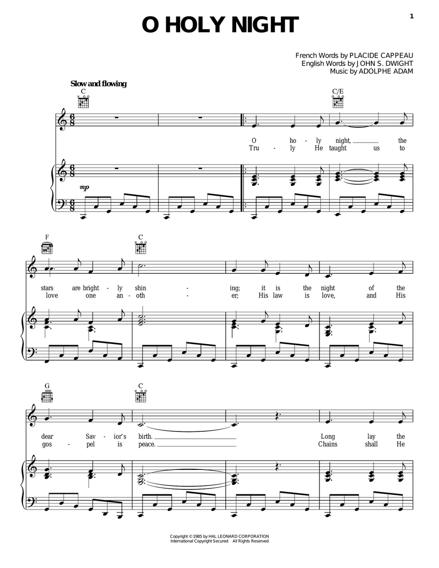 O Holy Night Guitar scores gallery preview page 1