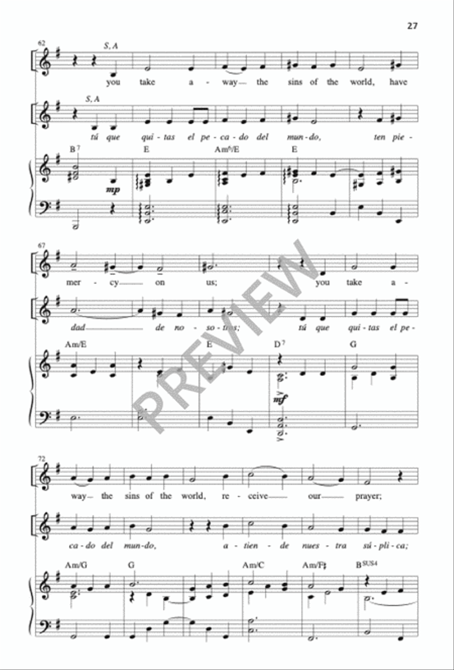Mass of the Sun of Justice / Misa Sol de Justicia 4-Part scores gallery preview page 27