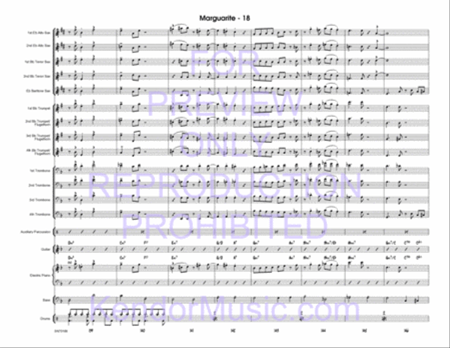 Marguarite (Full Score) Jazz Ensemble scores gallery preview page 19