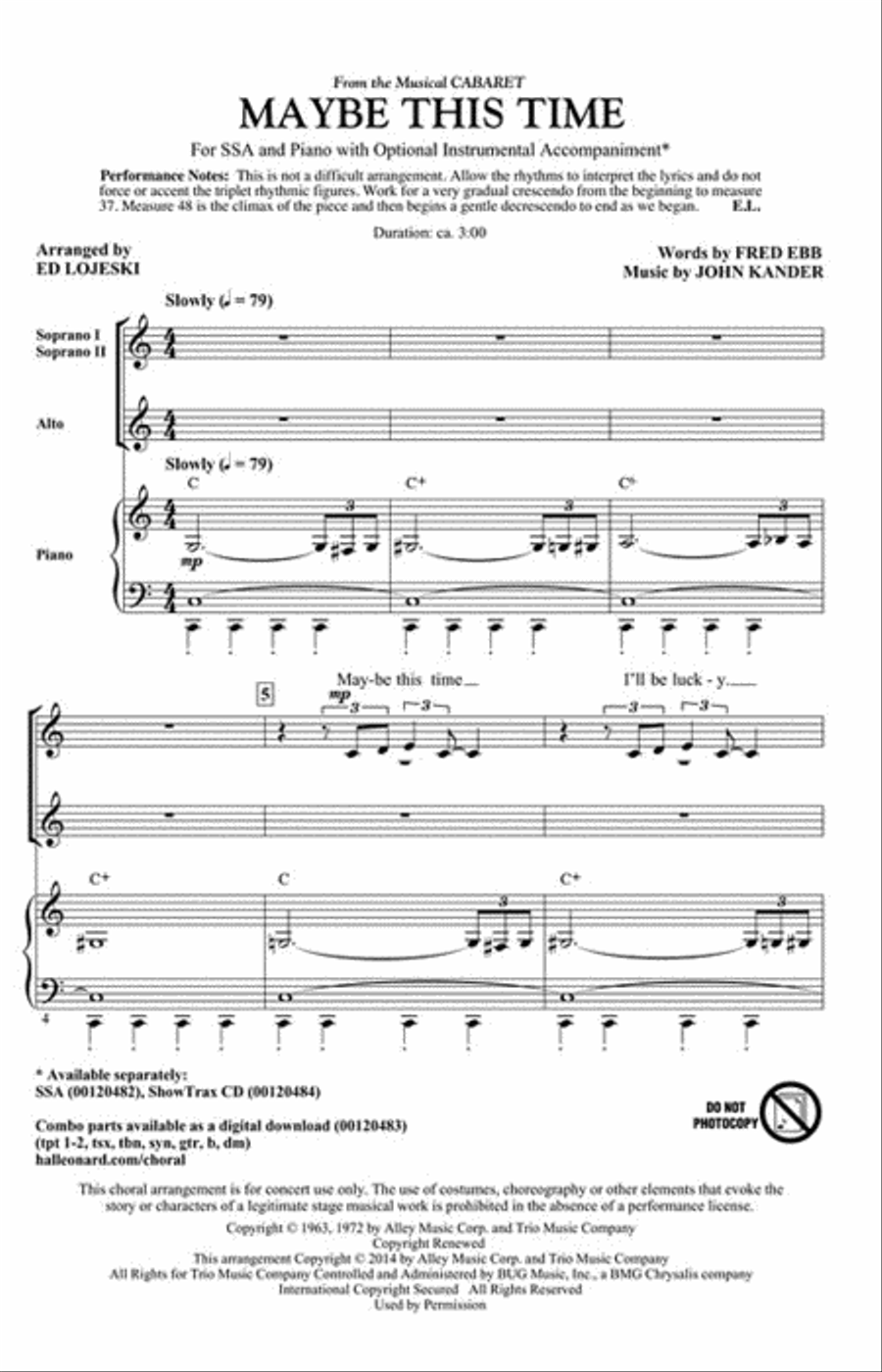 Maybe This Time Show Choir scores gallery preview page 2
