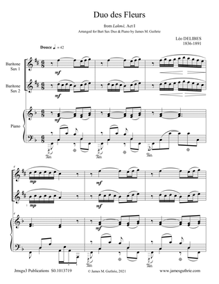 Delibes: Duo des Fleurs for Baritone Sax Duo & Piano