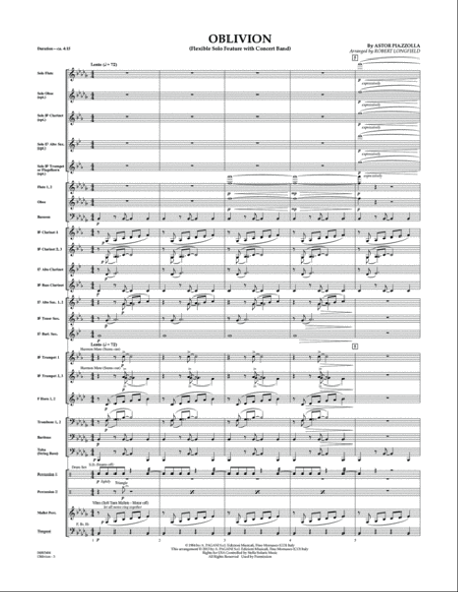 Oblivion - Conductor Score (Full Score) Concert Band scores gallery preview page 2