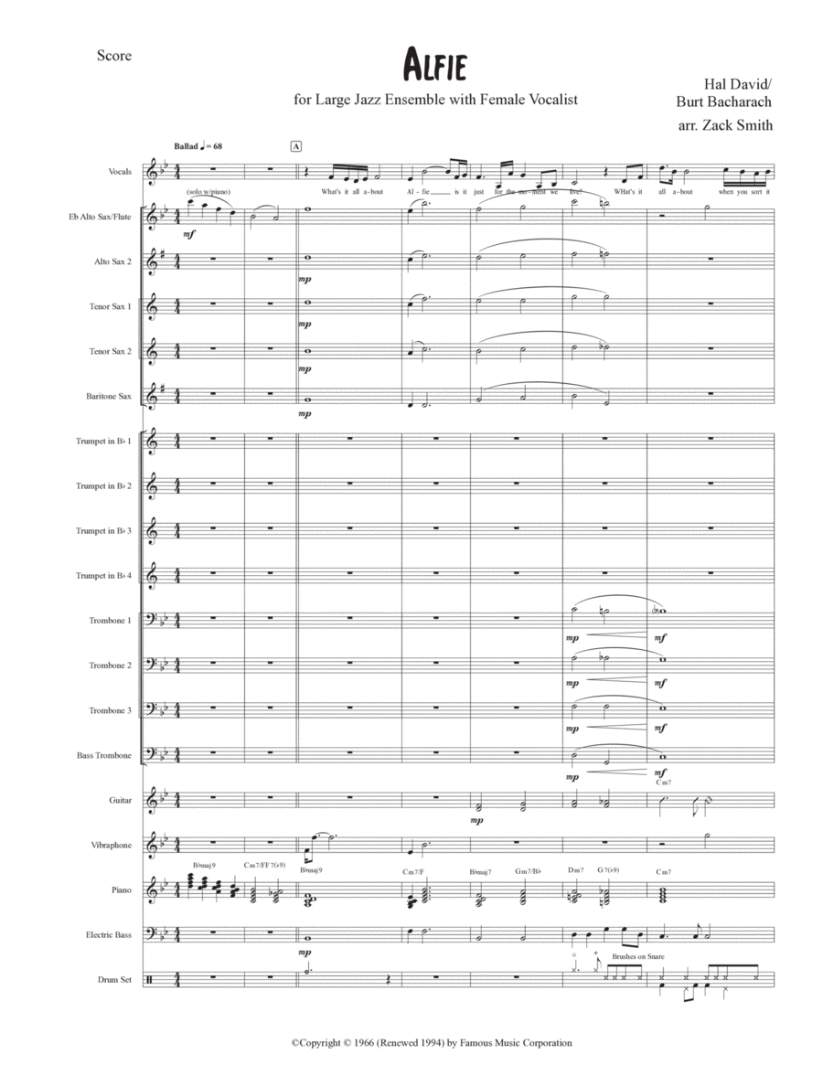 Alfie Jazz Ensemble scores gallery preview page 1