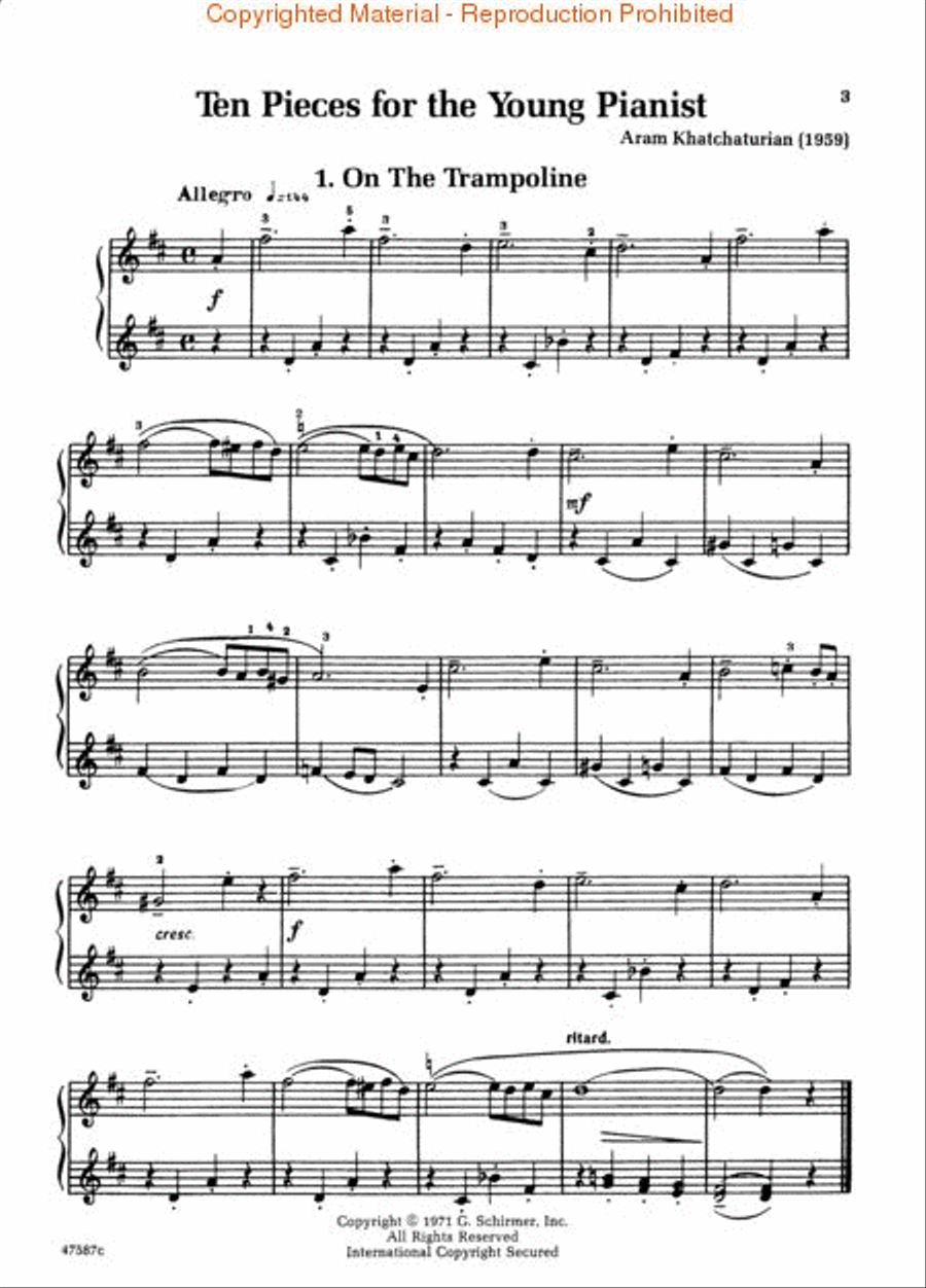10 Pieces for the Young Pianist Piano Solo scores gallery preview page 2