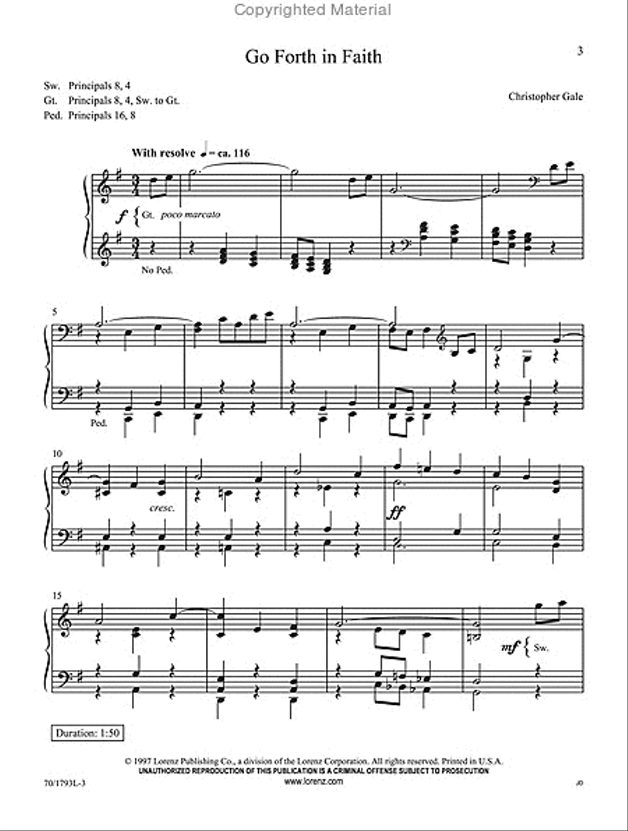 Go Forth in Faith Organ Solo scores gallery preview page 2