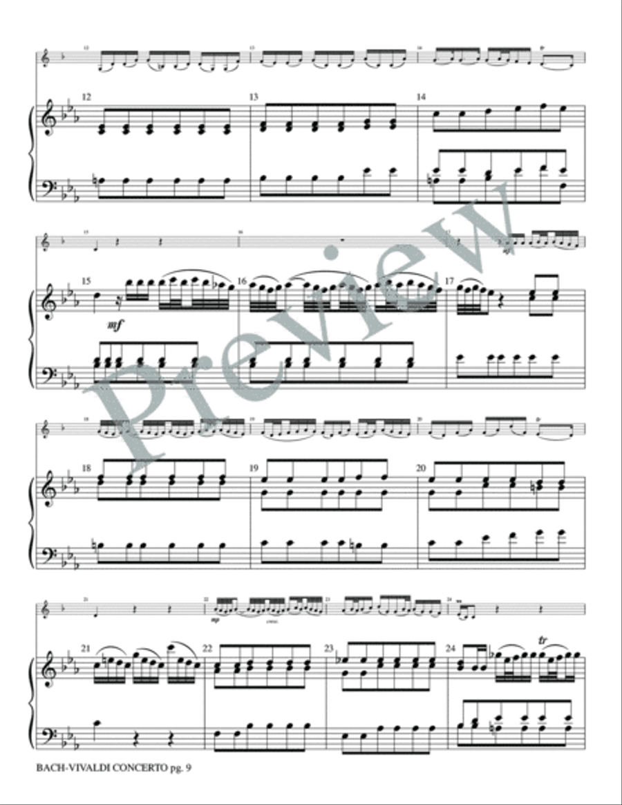 Bach-Vivaldi Concerto BWV 972 and RV230 Small Ensemble scores gallery preview page 10