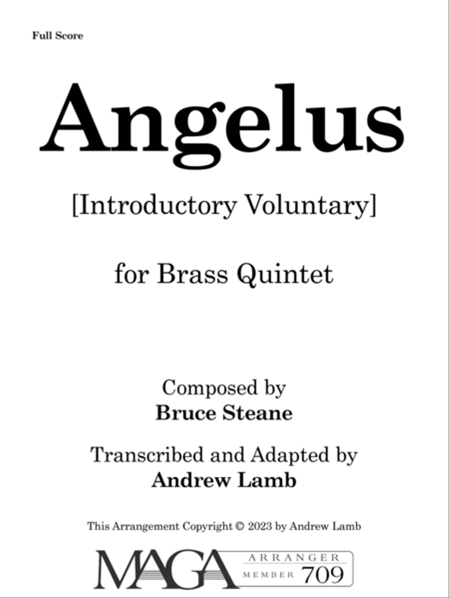 Angelus (arr. for Brass Quintet) Brass Quintet scores gallery preview page 2