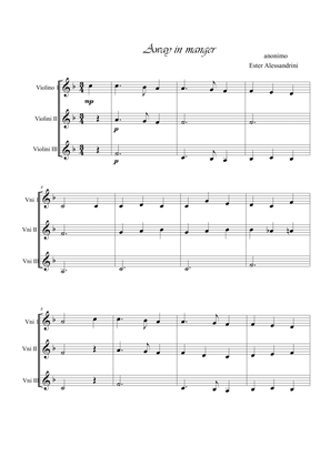 Away in a manger. Violin trio - Score Only