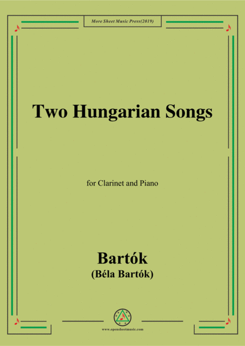 Bartók-Two Hungarian Songs,for Clarinet and Piano image number null