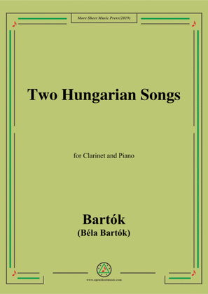 Bartók-Two Hungarian Songs,for Clarinet and Piano