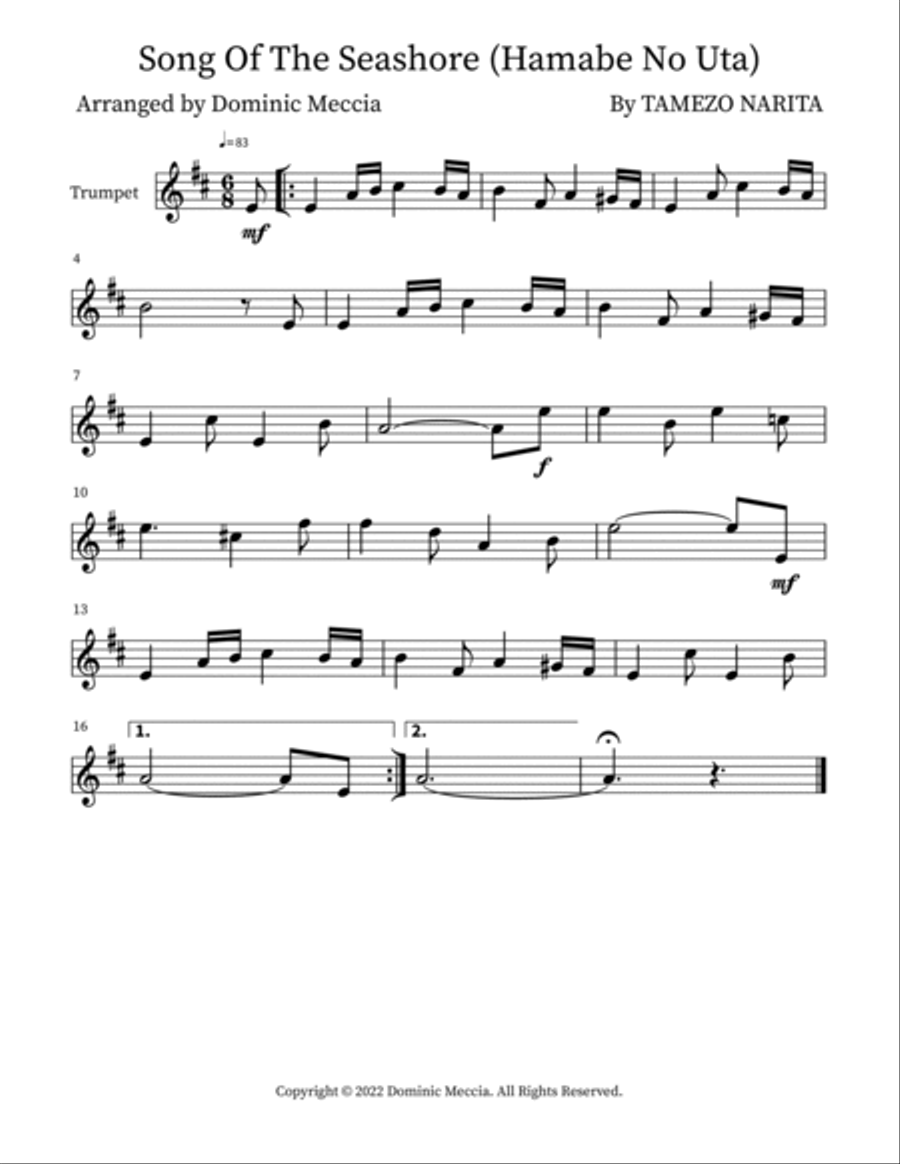 Song Of The Seashore (Hamabe No Uta) Small Ensemble scores gallery preview page 3