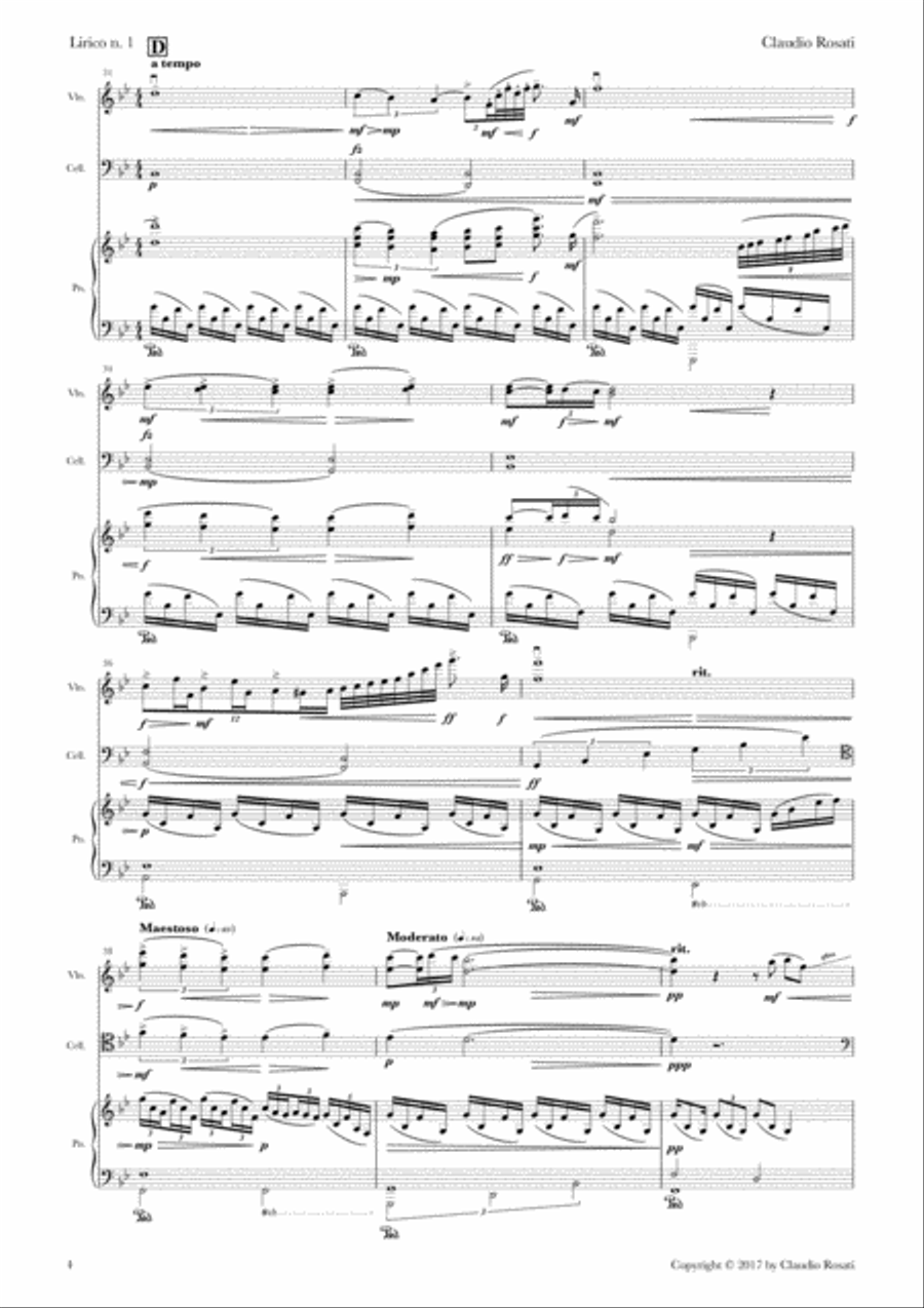 Lirico n. 1 (piano-cello-violin) Piano Trio scores gallery preview page 6