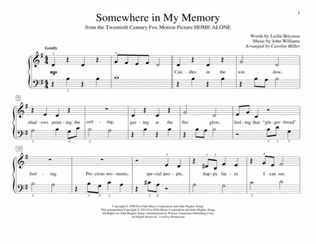 Book cover for Somewhere In My Memory (arr. Carolyn Miller)