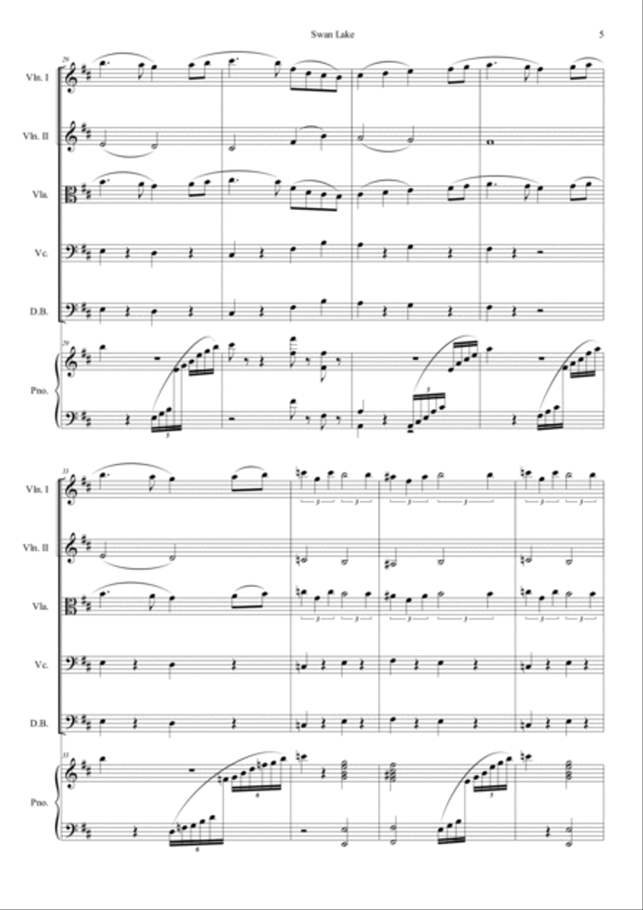 Scene From Swan Lake Chamber Music scores gallery preview page 5