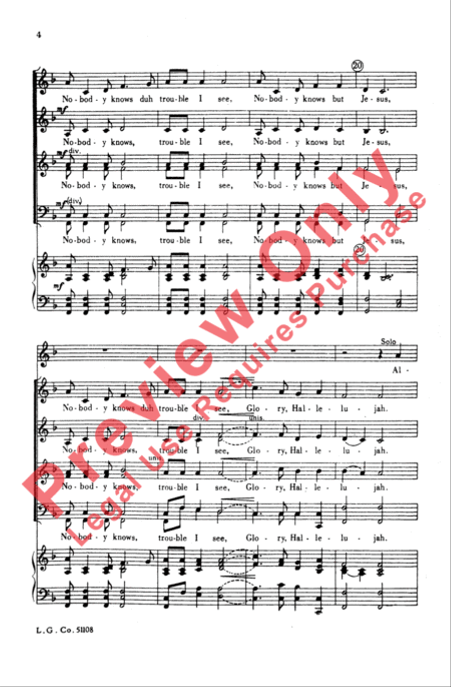 Nobody Knows 4-Part scores gallery preview page 4