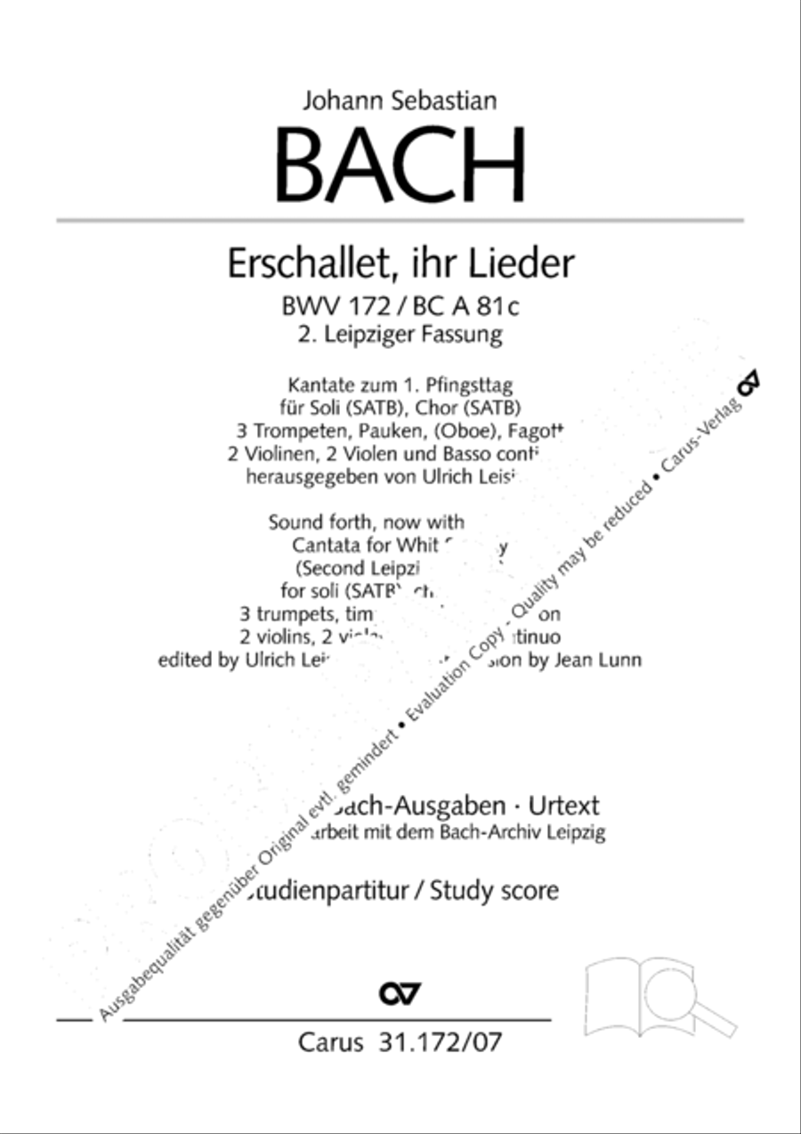 Sound forth, now with singing (Erschallet, ihr Lieder) 4-Part scores gallery preview page 2