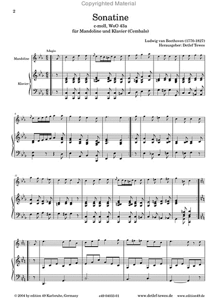 Complete works for mandolin and piano (Samtliche Werke fur Mandoline und Klavier)