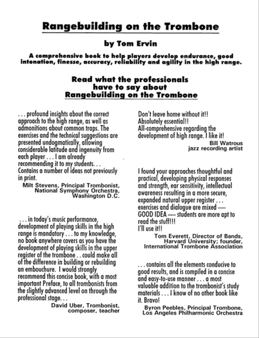 Rangebuilding on the Trombone by Tom Ervin Trombone Solo scores gallery preview page 3