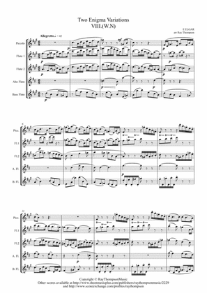 Book cover for Elgar: Variations VIII (W.N.) and IX (Nimrod) from Enigma Variations Op.36 - flute quintet
