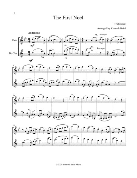 Christmas Duets - Volume 2 - for One Flute and One Clarinet image number null