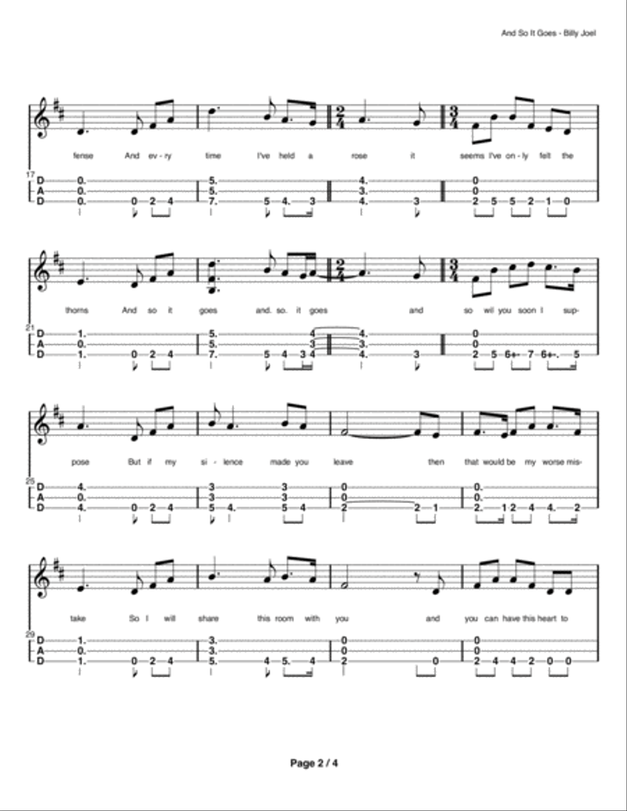 And So It Goes Dulcimer scores gallery preview page 3