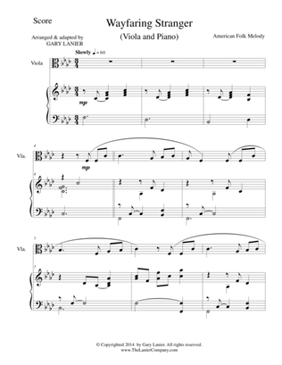 WAYFARING STRANGER (Viola/Piano and Viola Part)